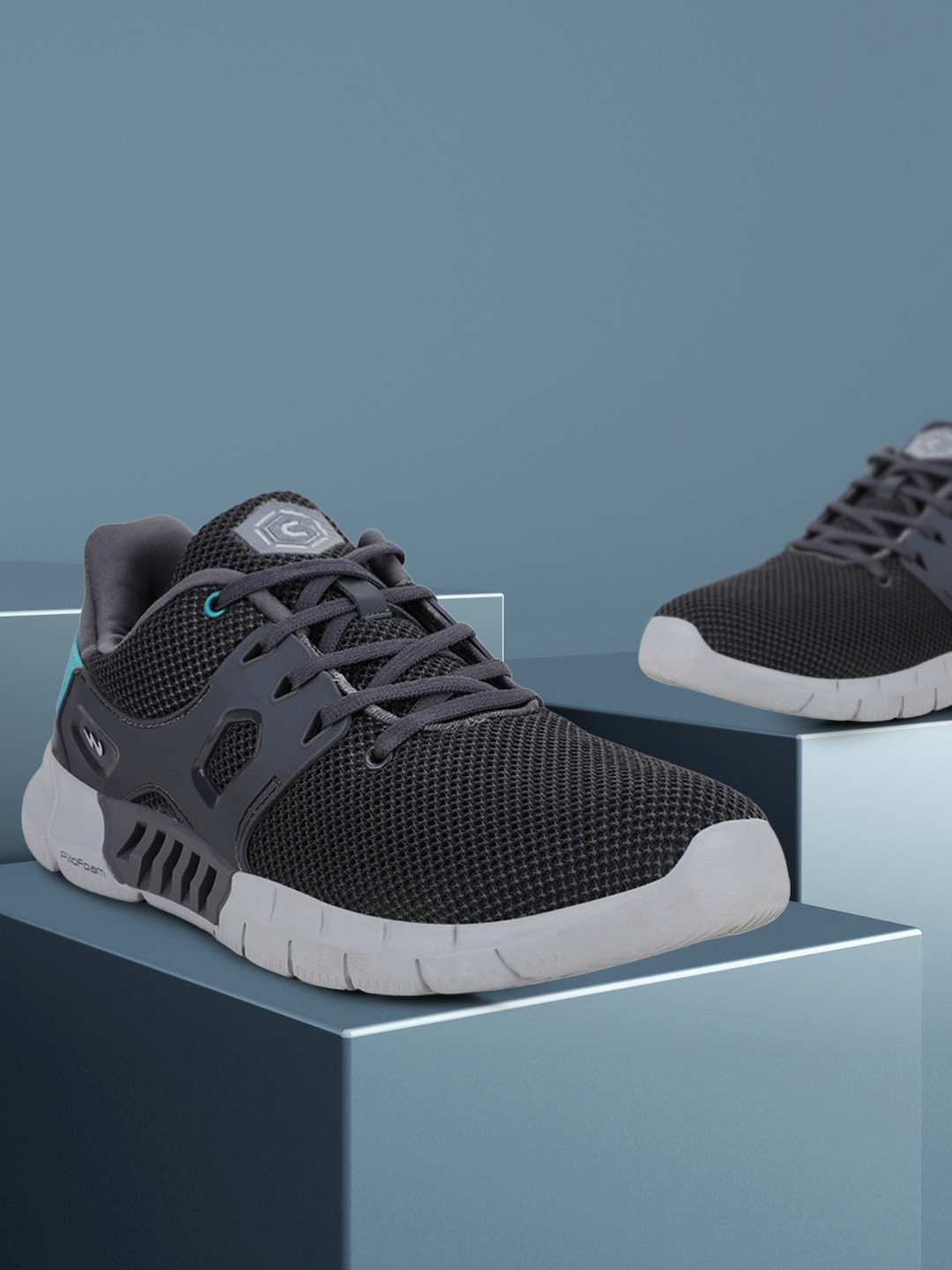 Campus Men Grey Mesh Running Shoes