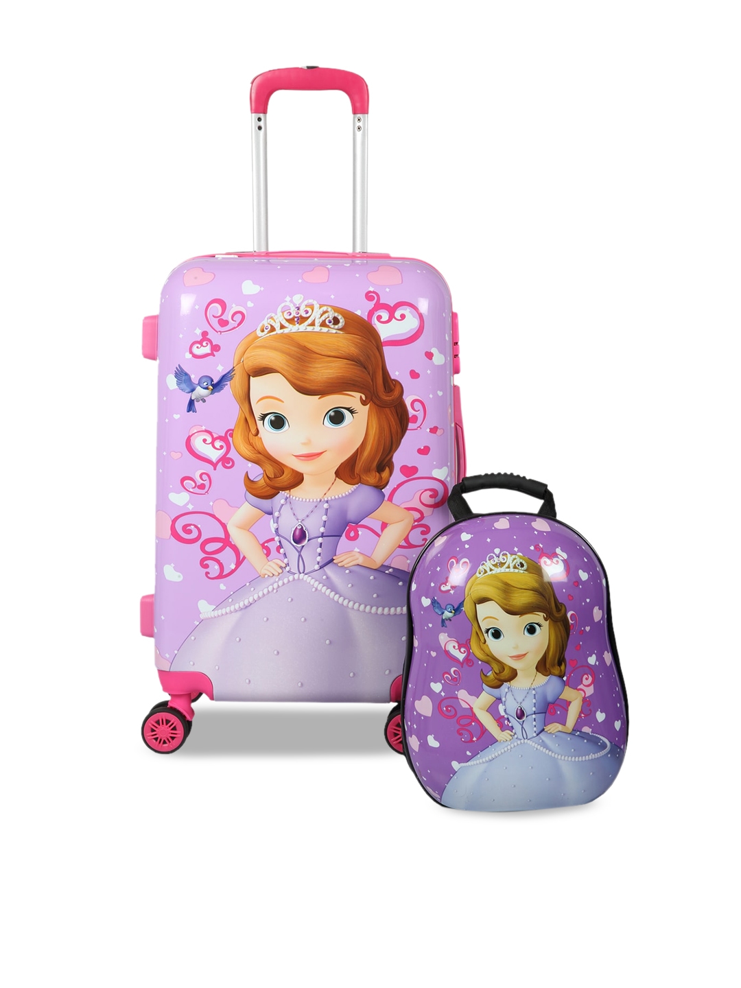 Disney Kids Pink Sofia The First Print Trolley with Backpack   Pink