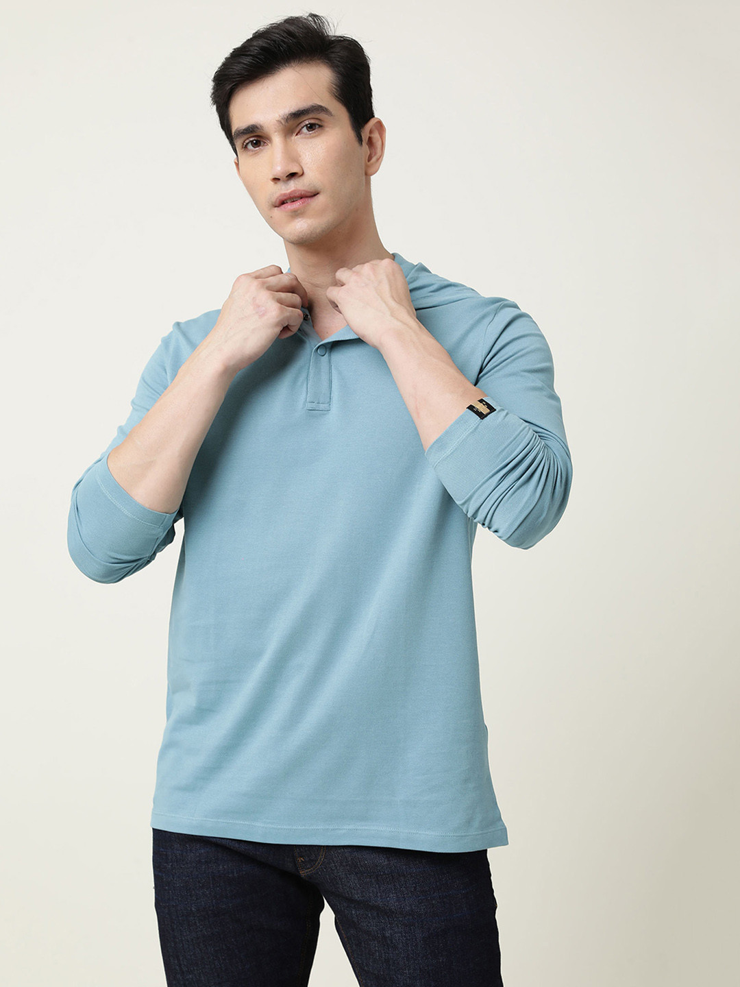 RARE RABBIT Men Green Slim Fit T-shirt