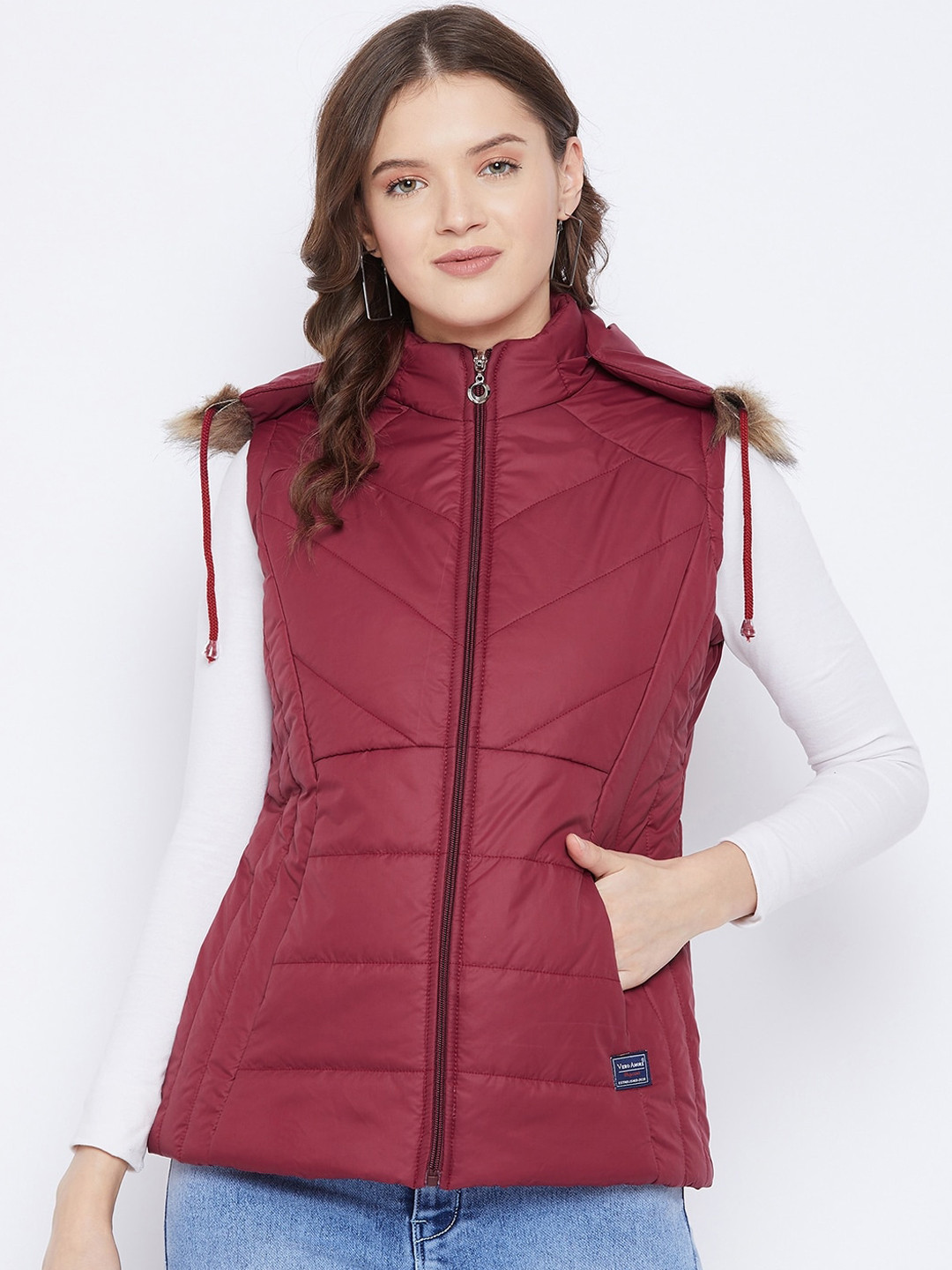 VERO AMORE Women Maroon Insulator Parka Jacket