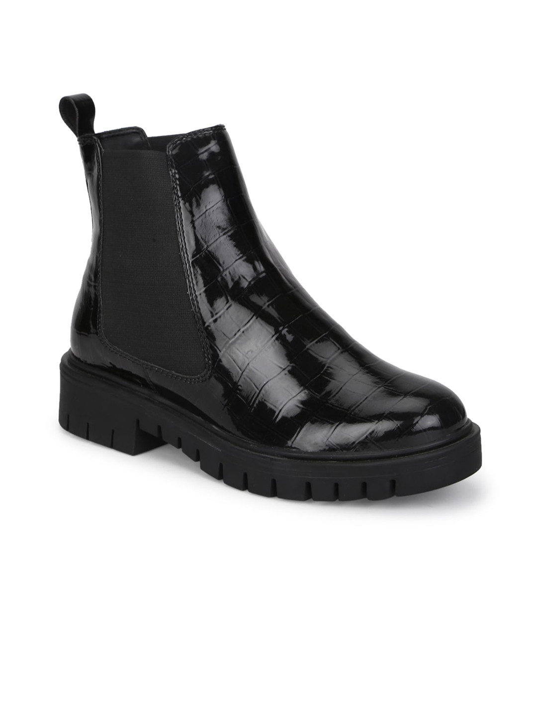 Truffle Collection Black Block Heeled Boots