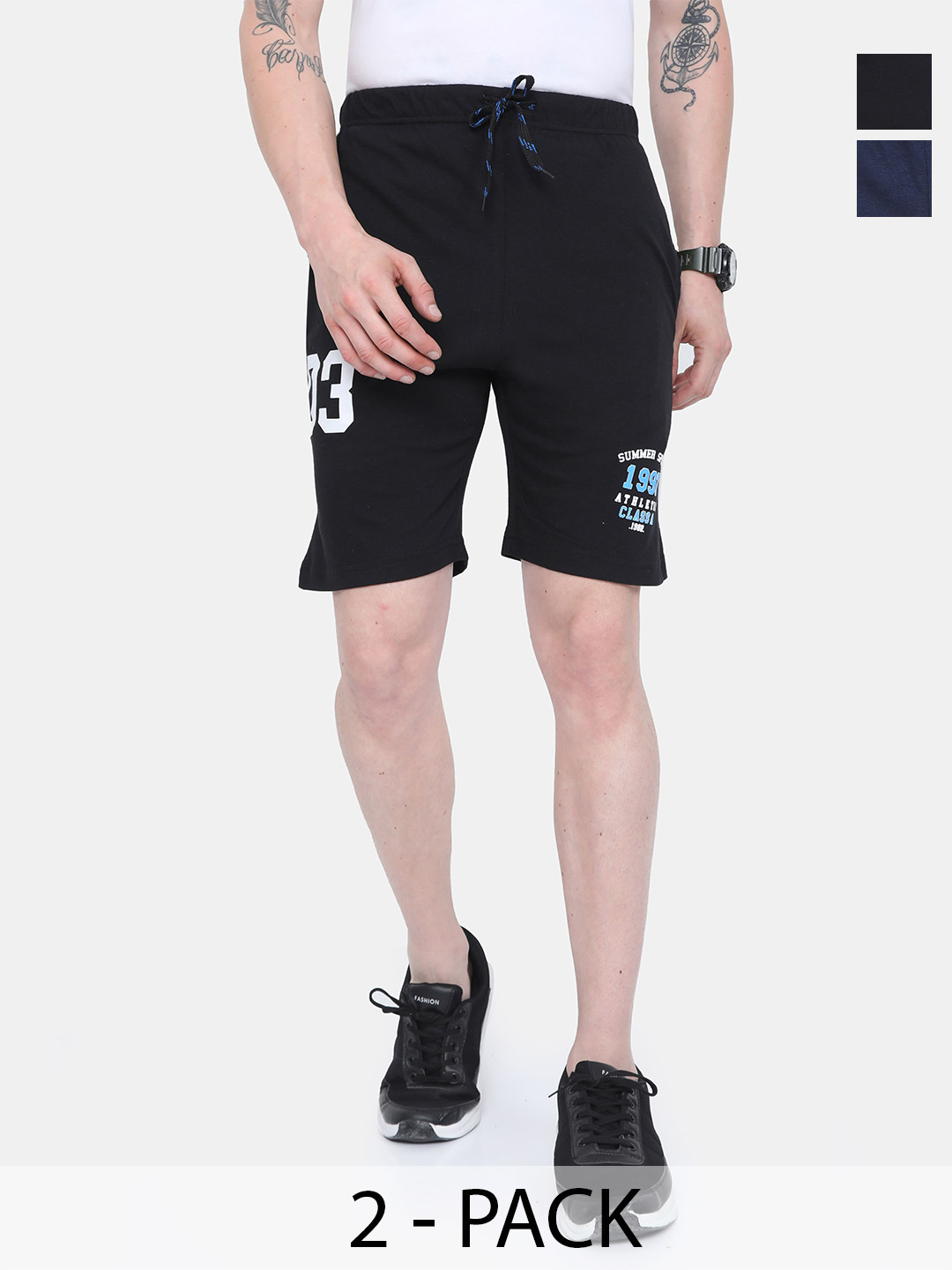 ARDEUR Men Multicoloured Printed Training or Gym Regular Shorts