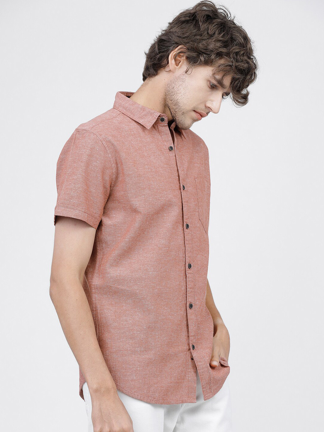 Ajio Relaxed Button Down Shirt Price History Of Kingdom Of White