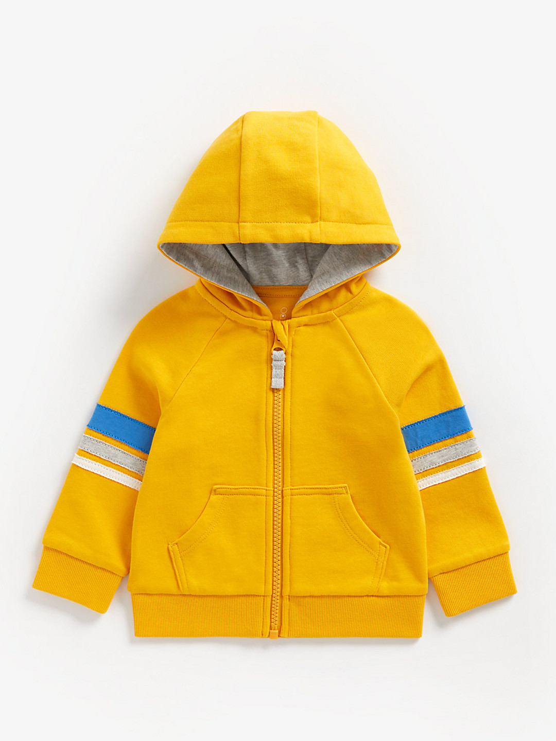 mothercare Boys Yellow Pure Cotton Patch Detail Hooded Sweatshirt