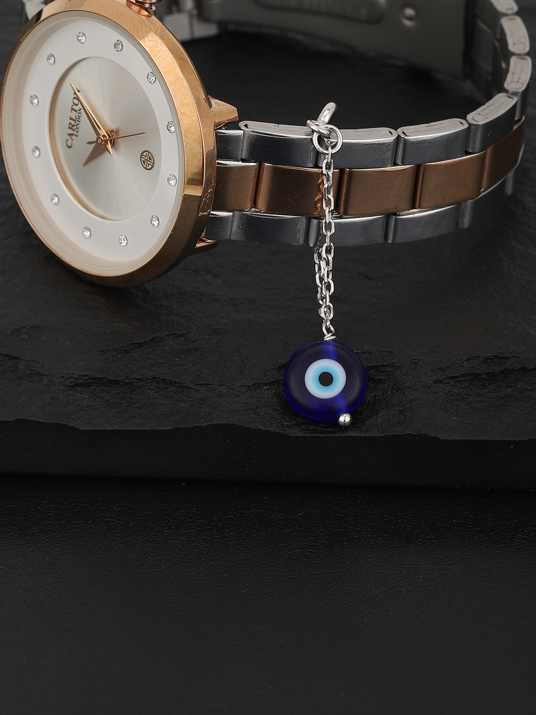 Carlton London Navy Blue Evil Eye Watch Charm
