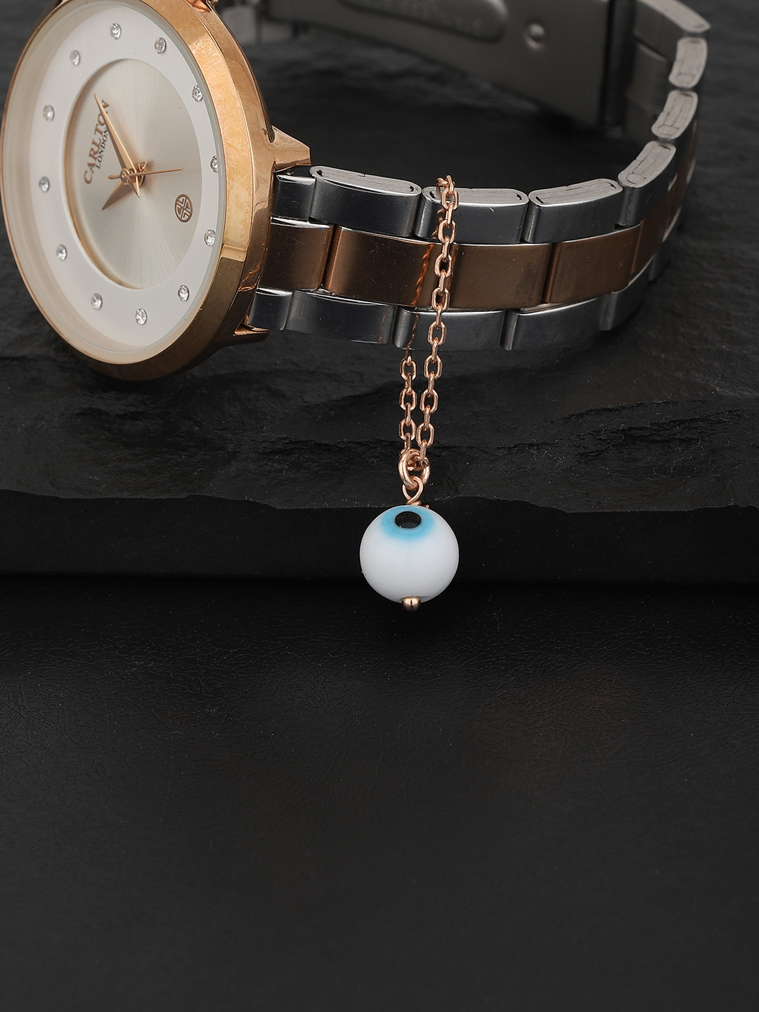 Carlton London Women Rose Gold-Toned & White Watch Charm