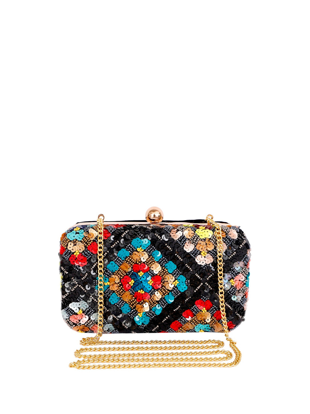 REZZY Multicoloured Embellished Purse Clutch