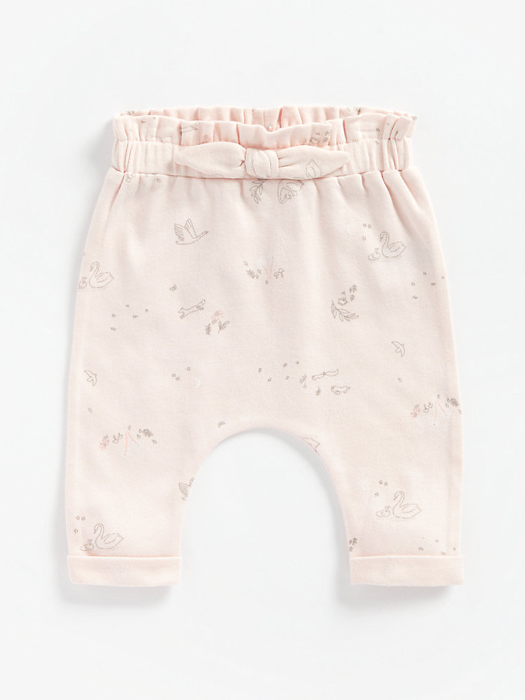 mothercare Girls Pink Paper-Bag Waist Bow Detail Leggings