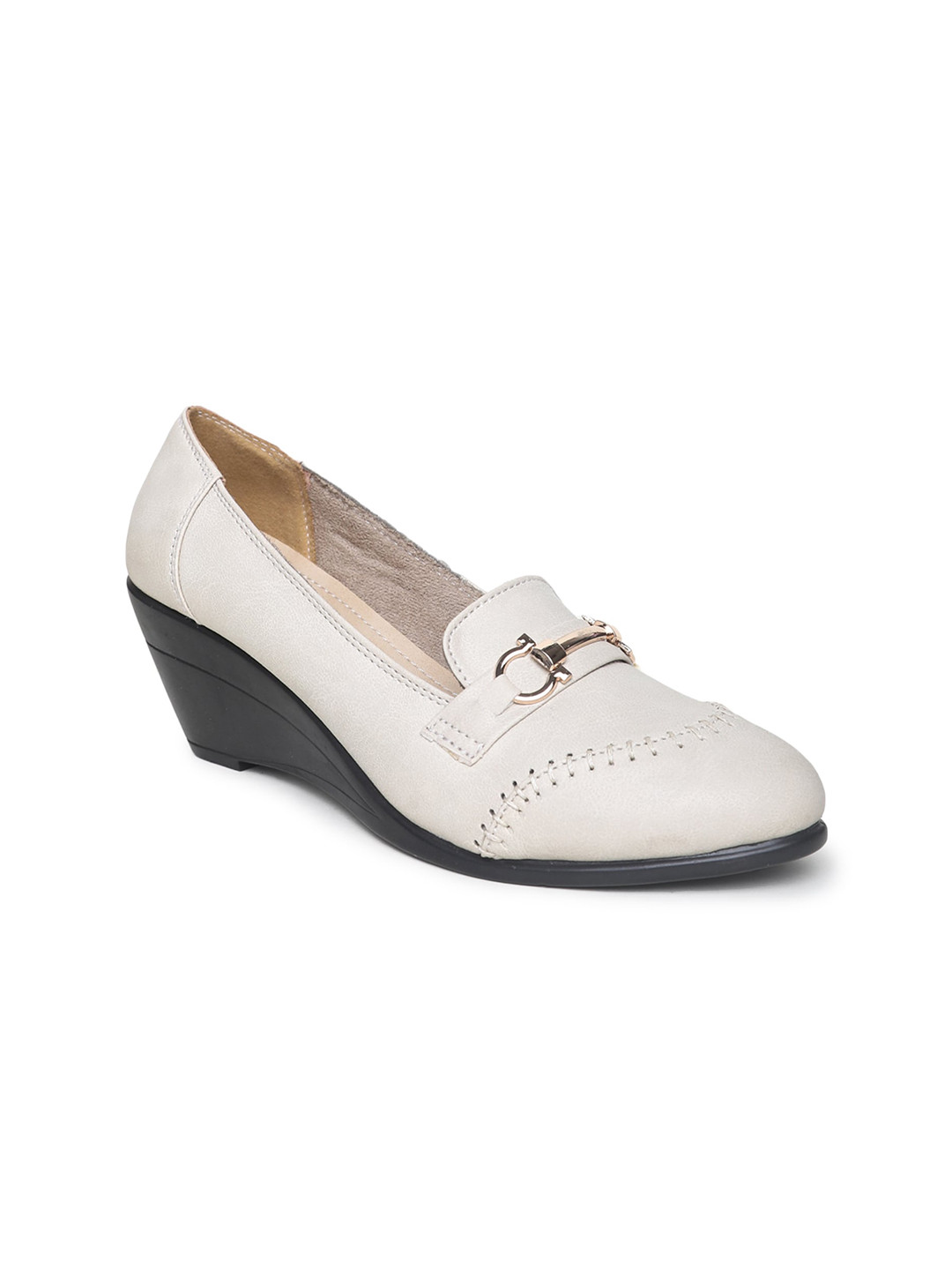 VALIOSAA Cream-Coloured Textured Wedges