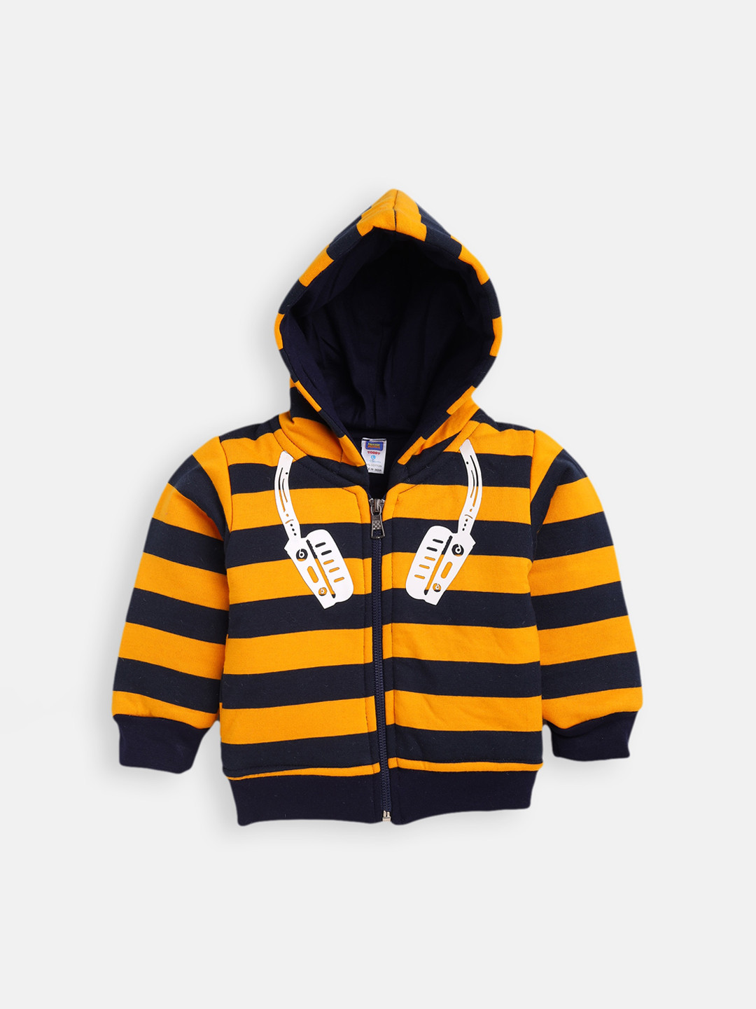 Nottie Planet Boys Mustard Yellow & Black Striped Sweatshirt