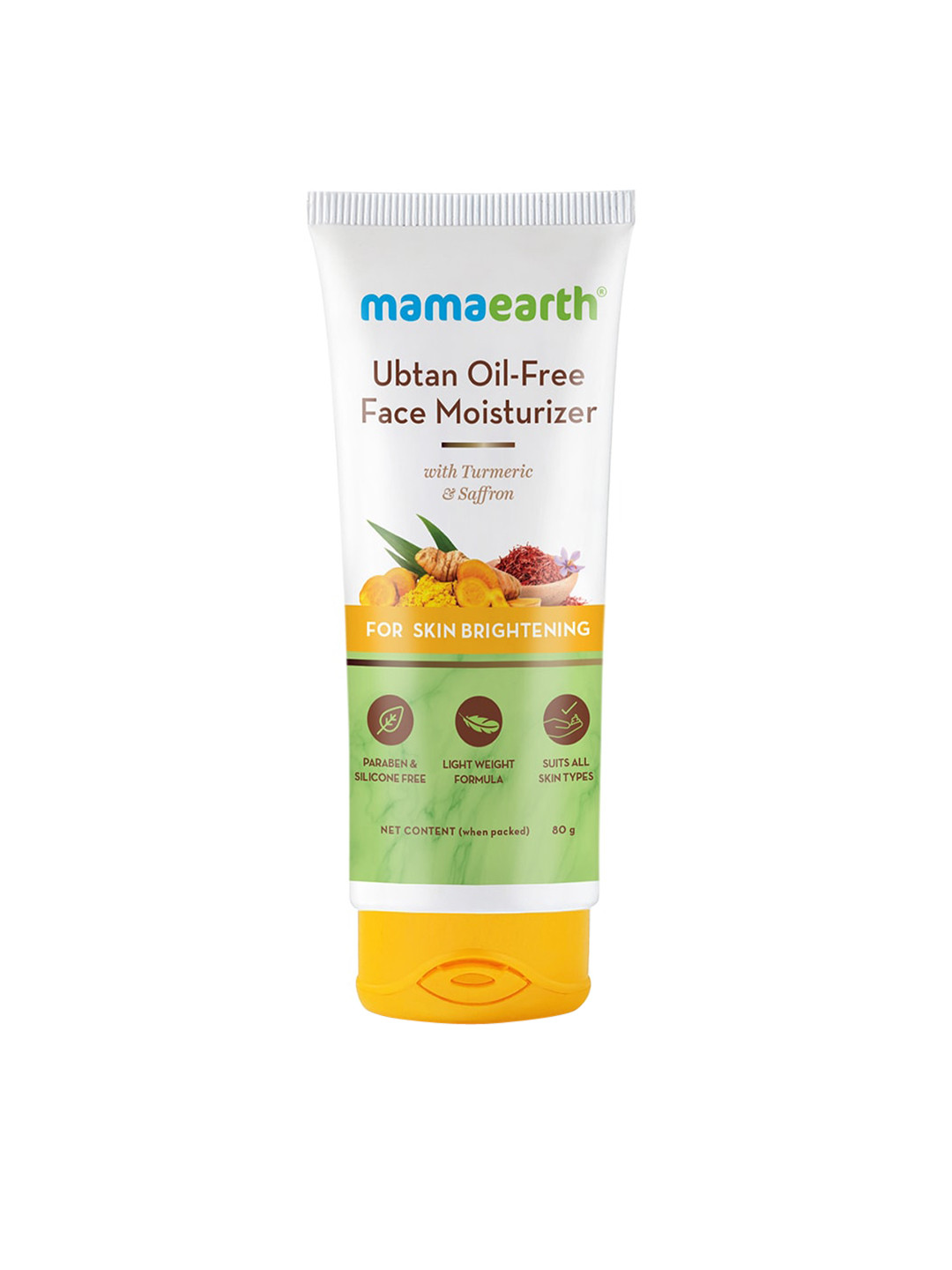 Mamaearth Ubtan Oil-Free Face Moisturizer With Turmeric & Saffron For Brightening - 80ml