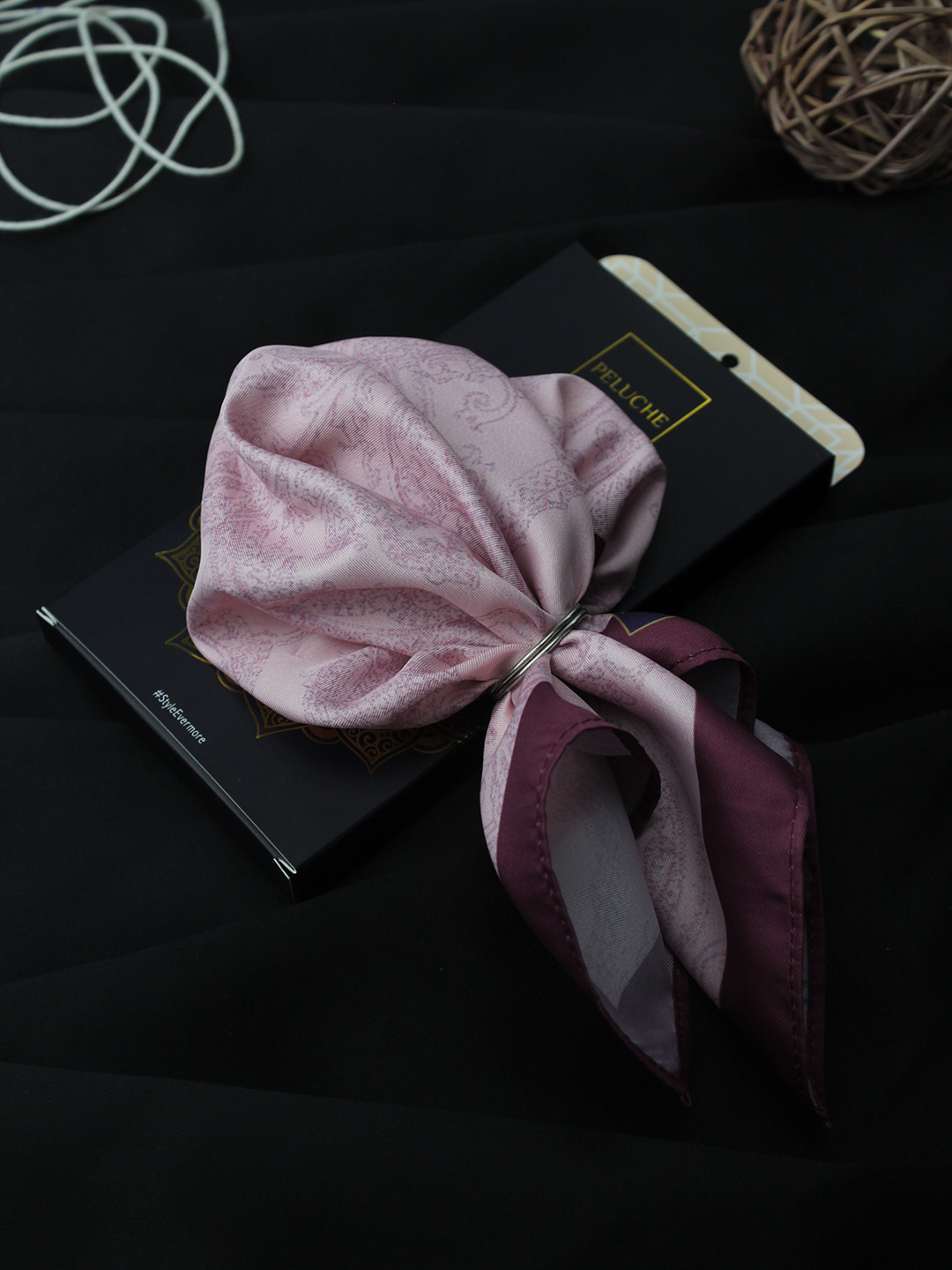 Peluche Men Pink Silk Flawless Paisley Pocket Square