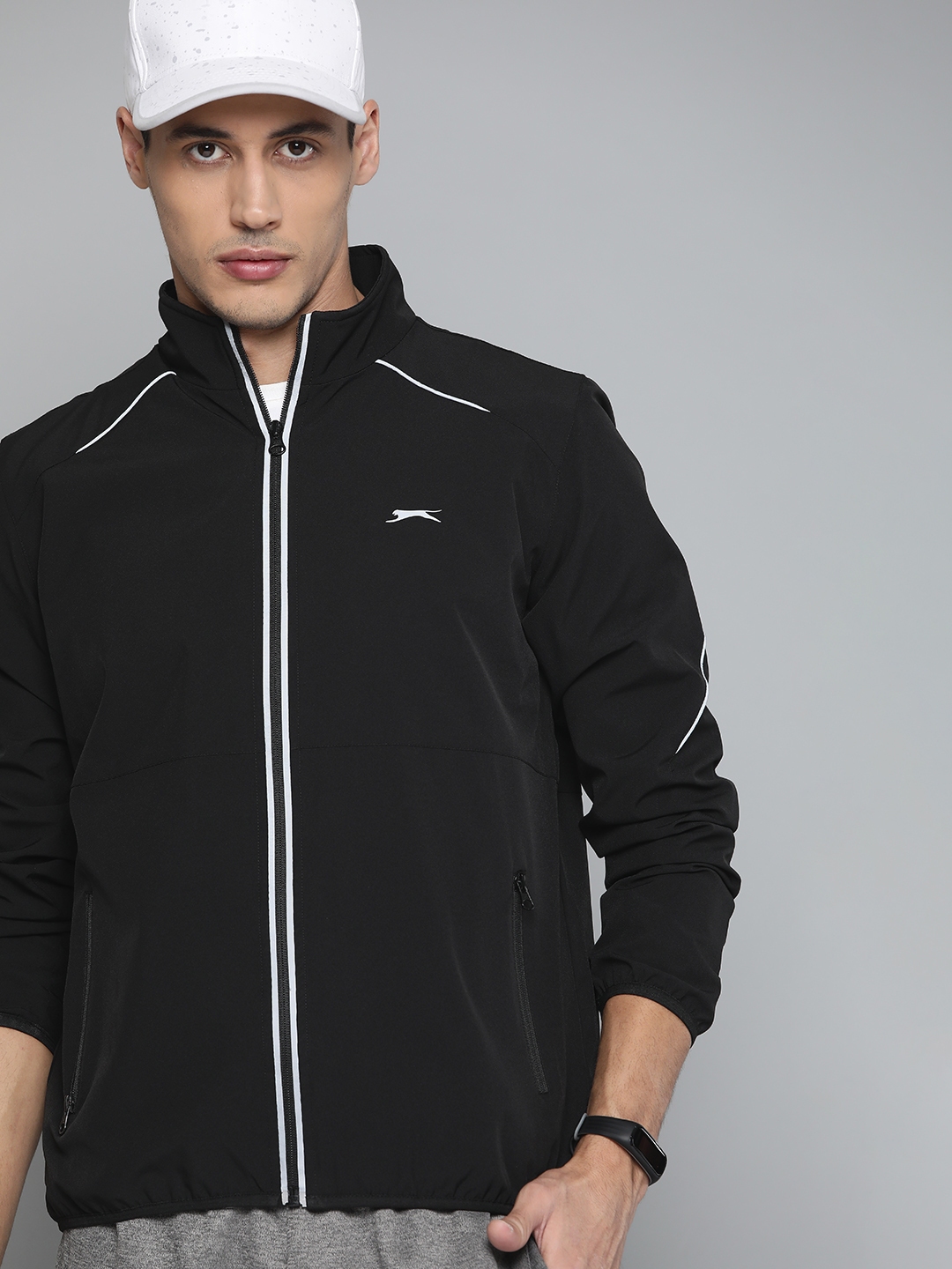Buy Slazenger Men Black Packable Running Packable Ultra Dry Sporty Jacket Jackets for Men 15789120 Myntra
