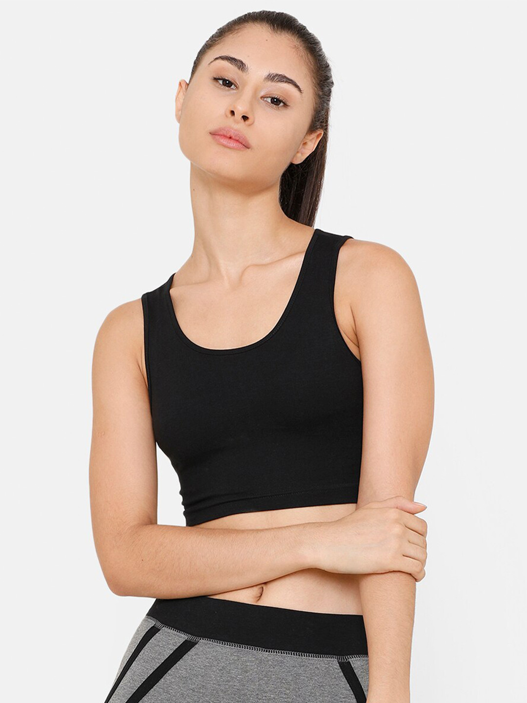 De Moza Black Non Padded Workout Bra