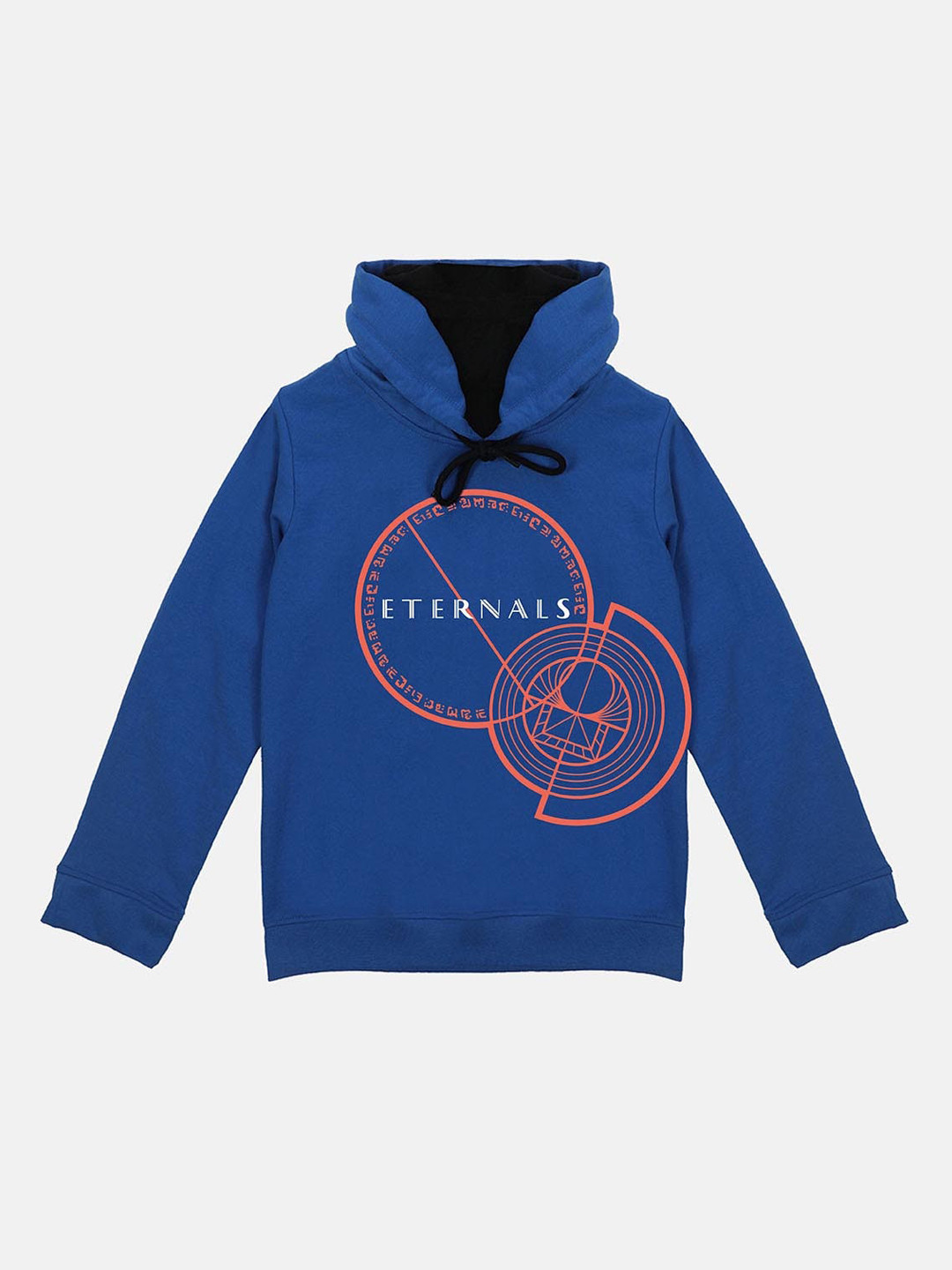 YK Marvel Boys Blue Eternals Printed Hooded Sweatshirt