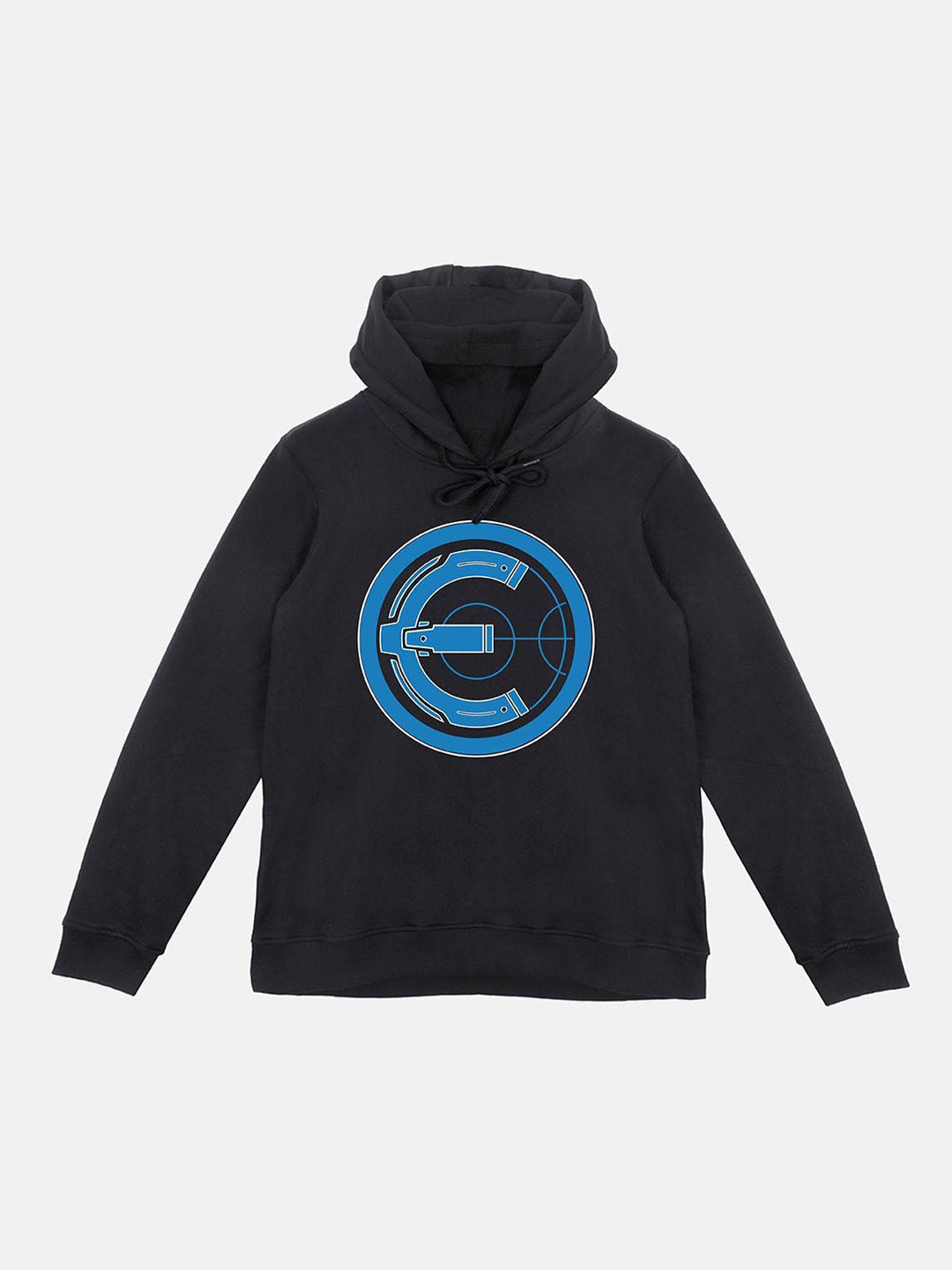 YK Marvel Boys Black Eternals Printed Hooded Sweatshirt