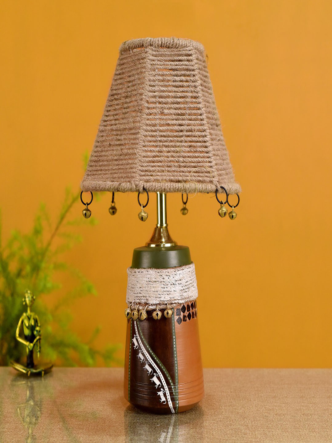 AAKRITI ART CREATIONS Brown Hand Knitted Table Lamp