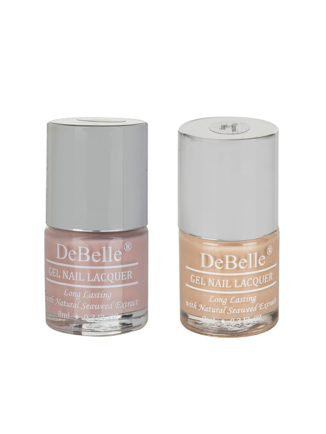 DeBelle Set Of 2 Glossy Nail Polish - Peony Blossom & Victorian Beige - 8ml Each
