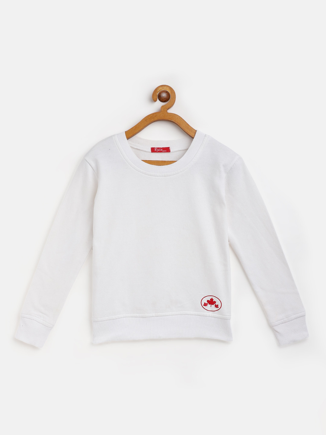Rute Boys White Cotton Fleece Pullover