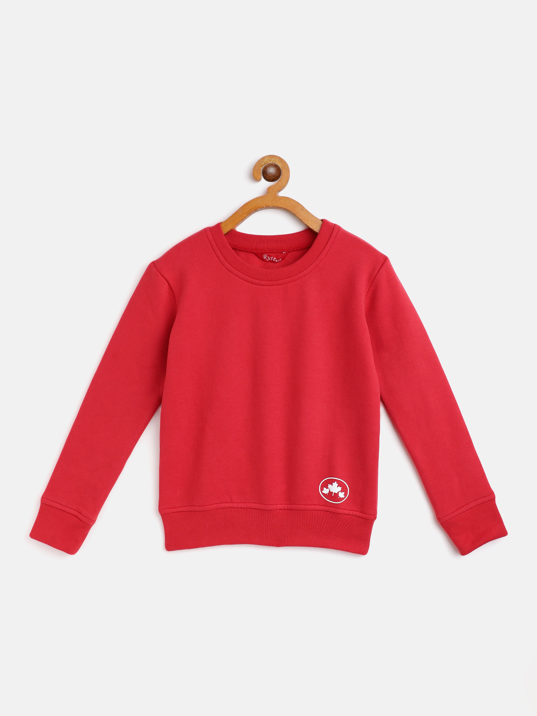 Rute Boys Red Cotton Fleece Pullover