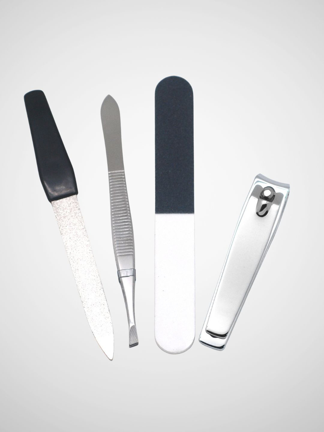 basicare Black Set 4 Pcs Manicure Tool Kit With Carrying Pouch