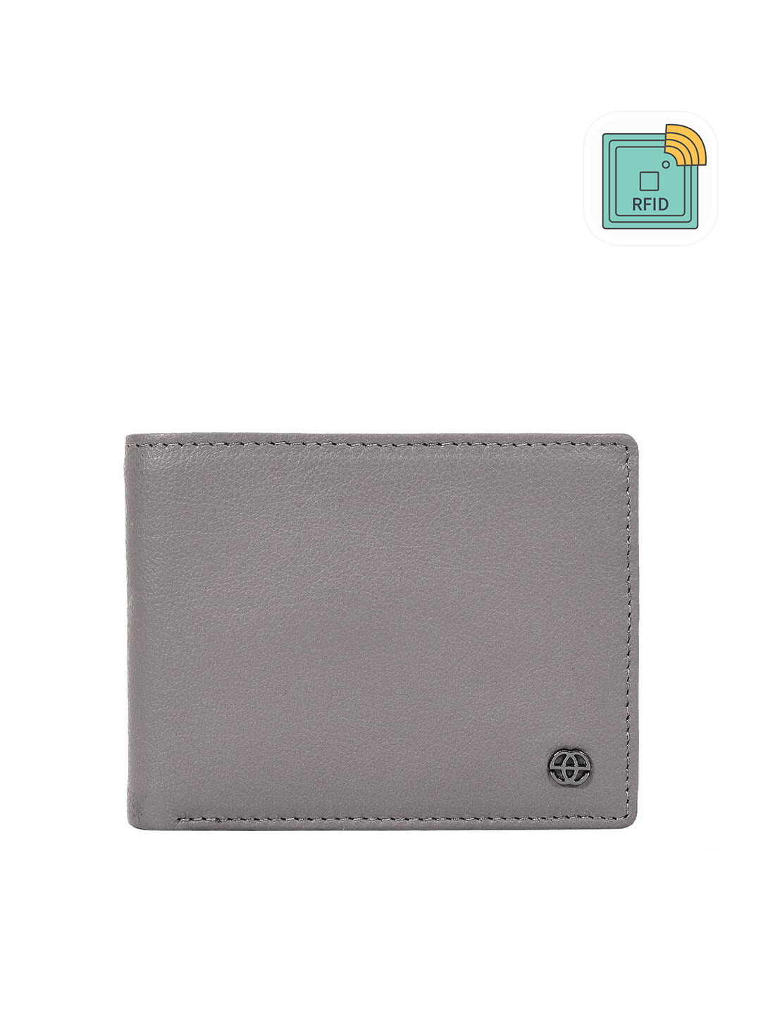 Buy Eske Men Grey Leather Two Fold Wallet Wallets for Men