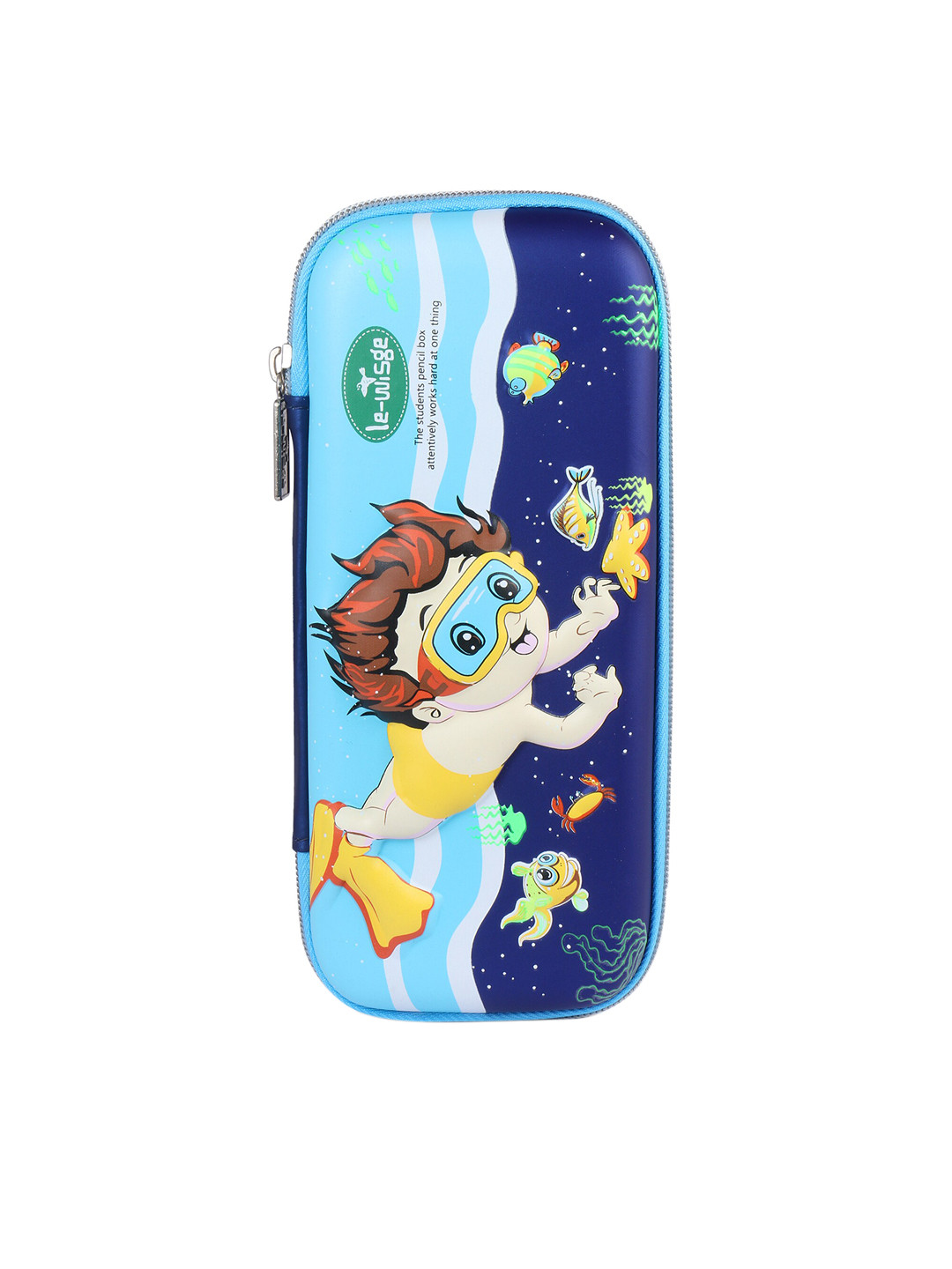 Instabuyz Kids Blue & White Printed Pencil Pouch
