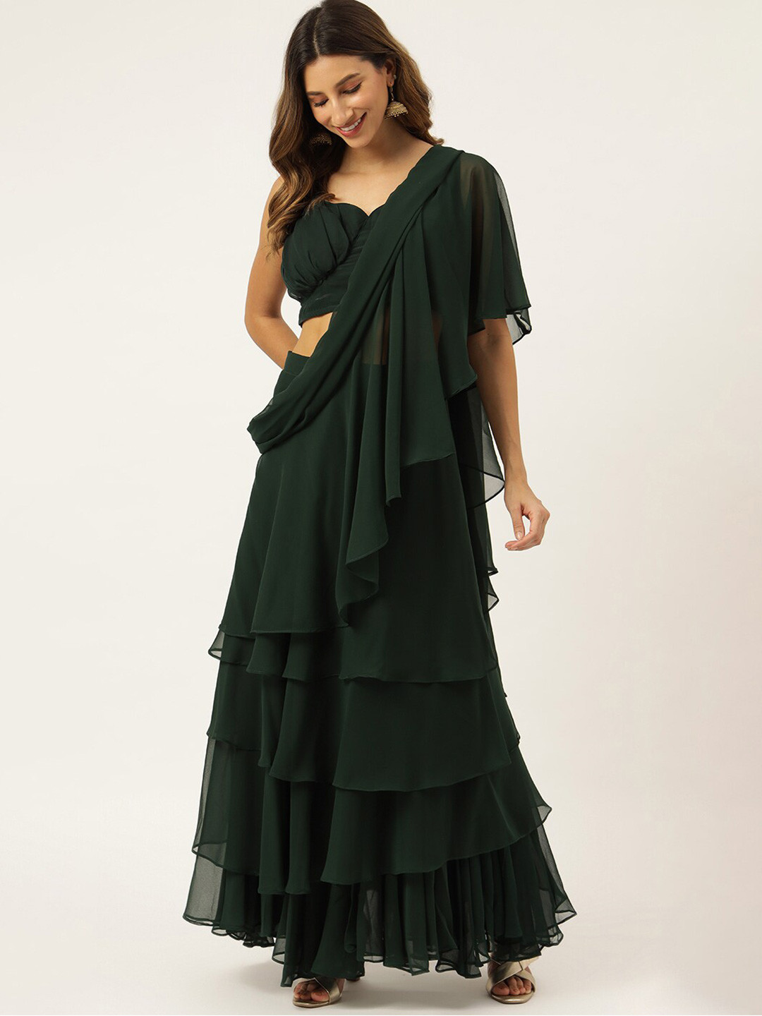 Lavanya The Label Green Pure Georgette Saree