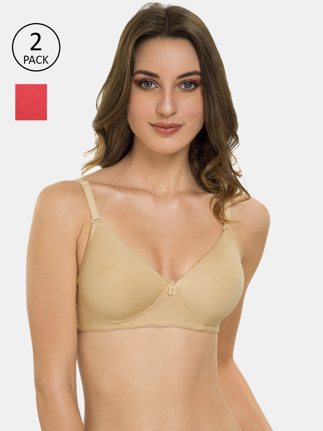 Tweens Pack of 2 Push-Up Soft Polyamide 3/4th Coverage Bra