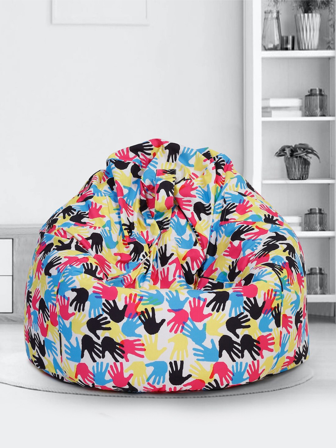 SAKA DESIGNS Multicoloured Digital Printed Canvas XXL Bean Bag Cover
