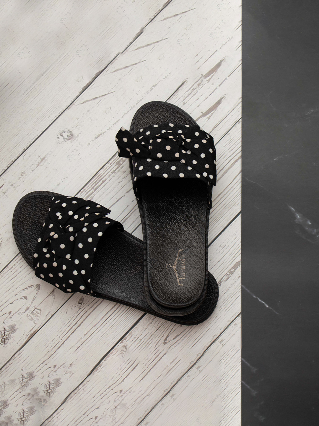 Brauch Women Black & White Printed Sliders