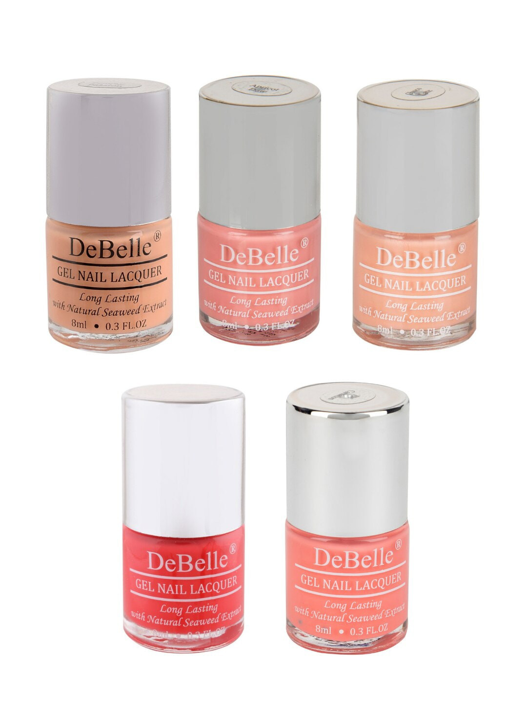 DeBelle Set of 5 Strawberry Pastels Gel Nail Polish - 8ml each