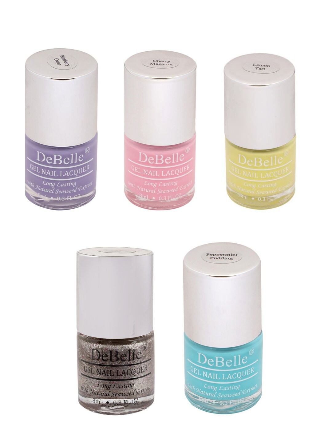 DeBelle Set of 5 Cherry Cola Pastels Gel Nail Polish - 8ml each