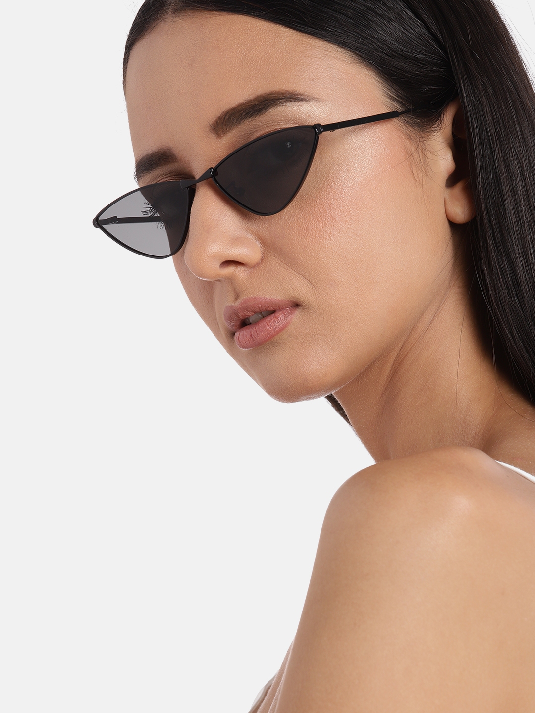 Buy Voyage Women Black Lens & Black Cateye Sunglasses With UV ...
