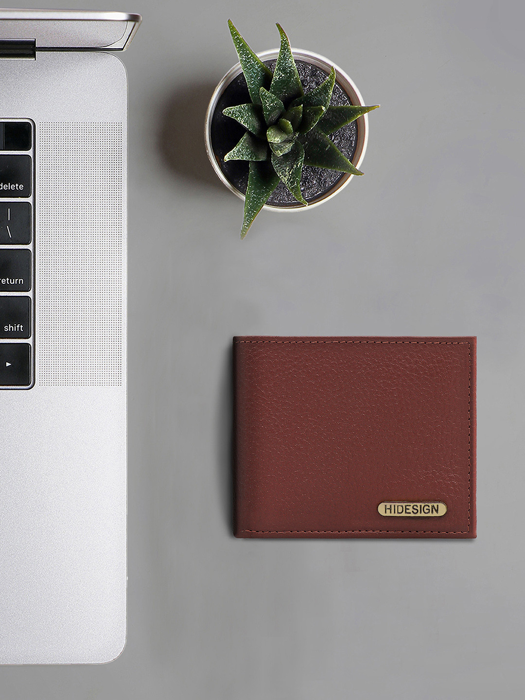 Hidesign Men Maroon Solid Leather Two Fold Wallet