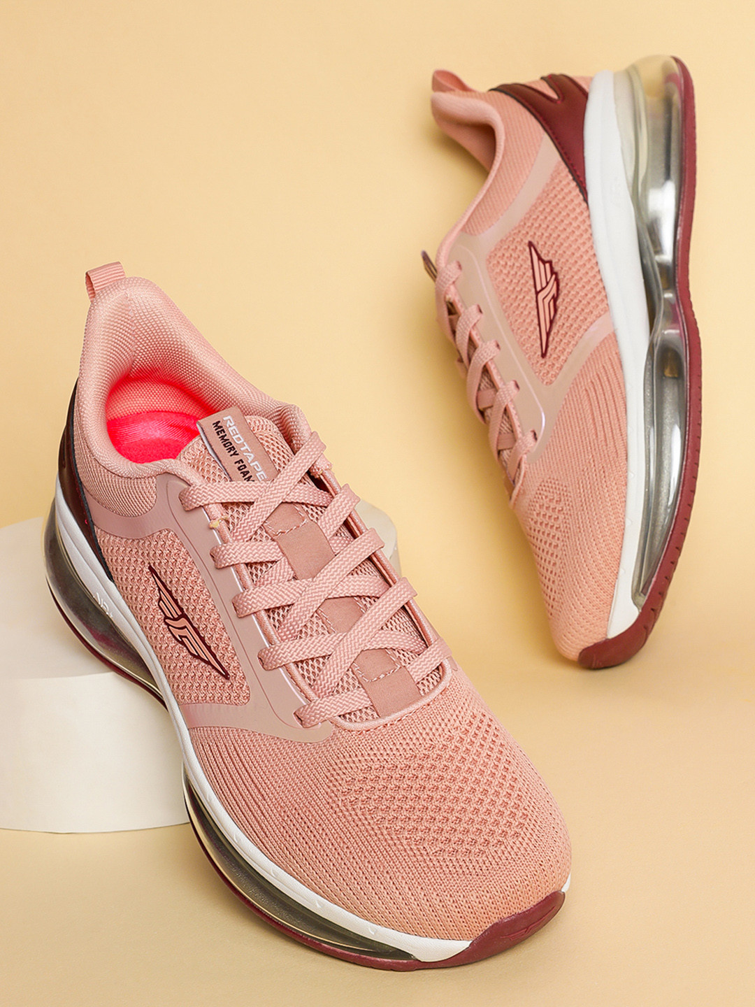 Red Tape Women Mauve Mesh Walking Shoes