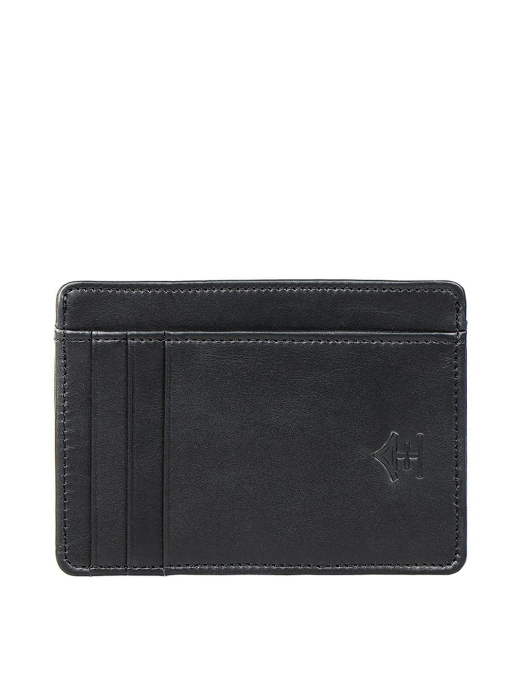 Hidesign Women Black Leather Card Holder