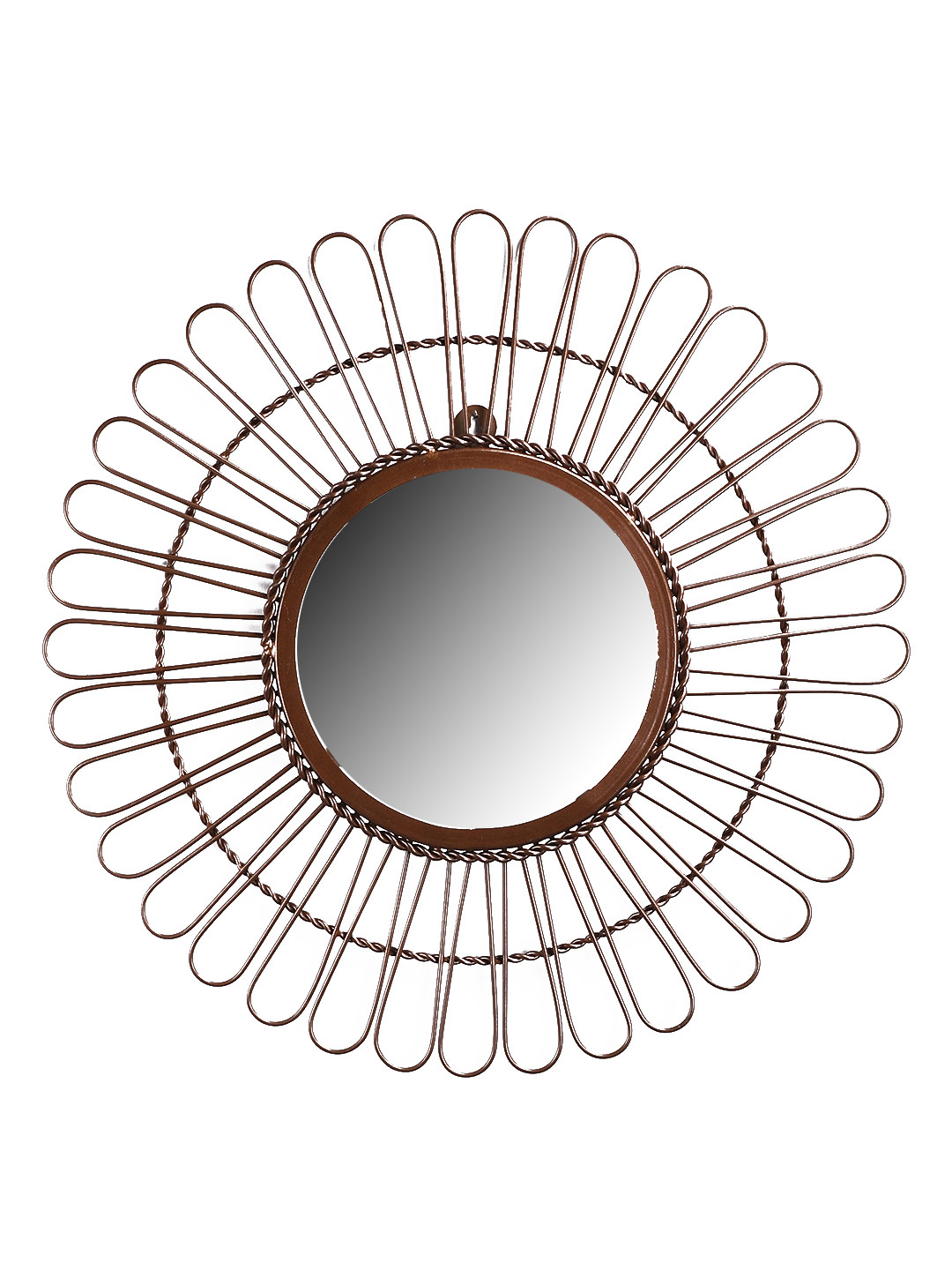 Home Sparkle Unisex Copper-Toned Open Flower Wall Mirror