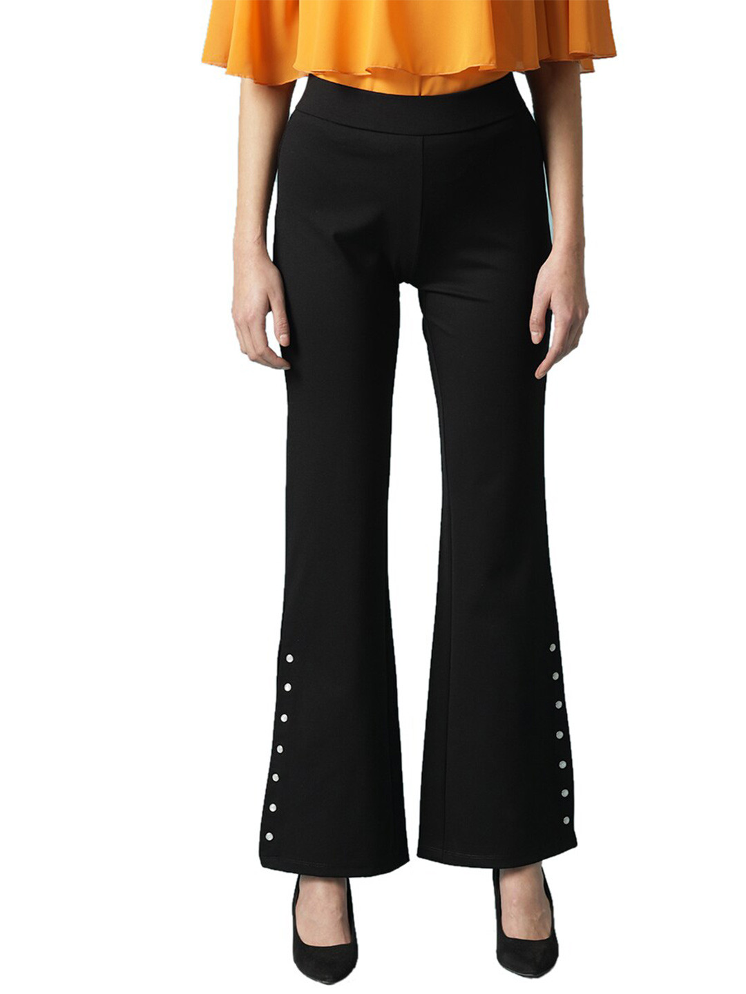 Gipsy Women Black Solid Bootcut Treggings