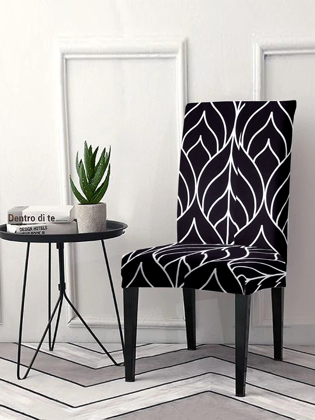 Cortina Black & White 6 Pieces Printed Chair Covers