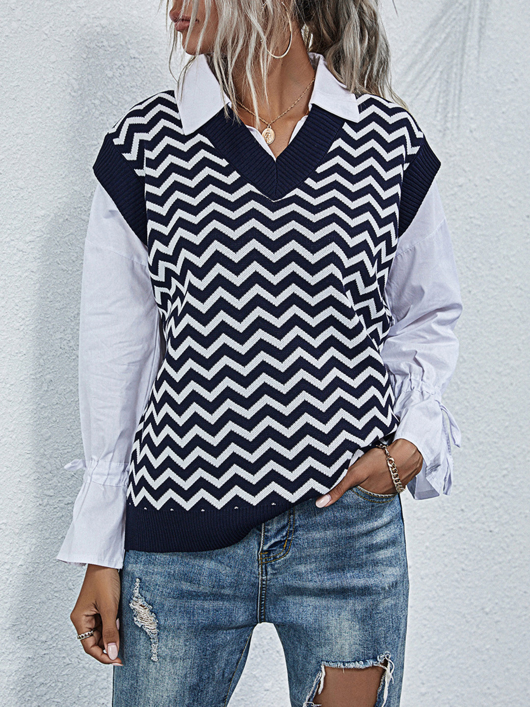 Womens Sweaters Sweater Vest Urbanic Woolen Women Plain Khaki Full