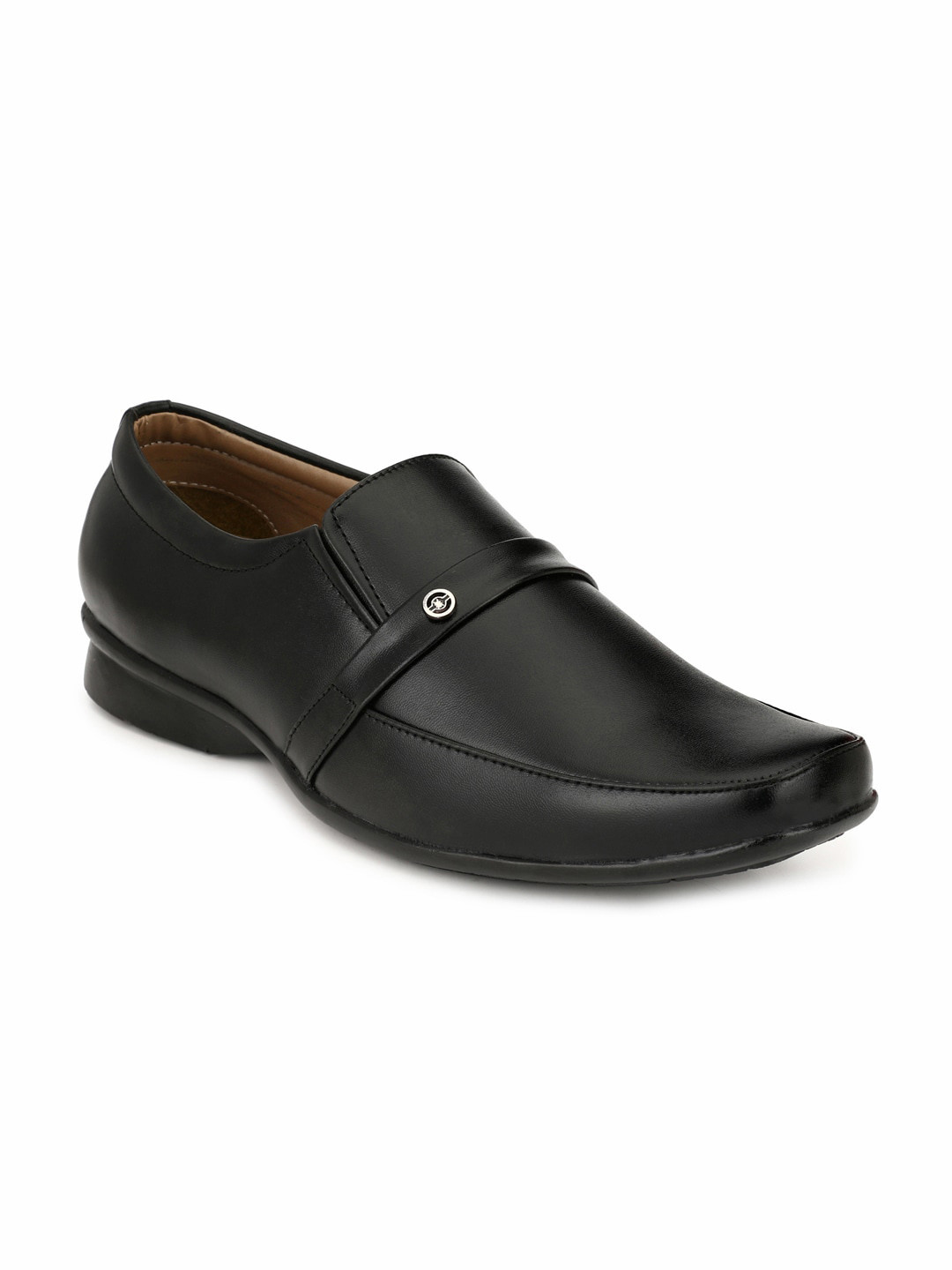RL Rocklin Men Men Black Solid Formal Slip-Ons