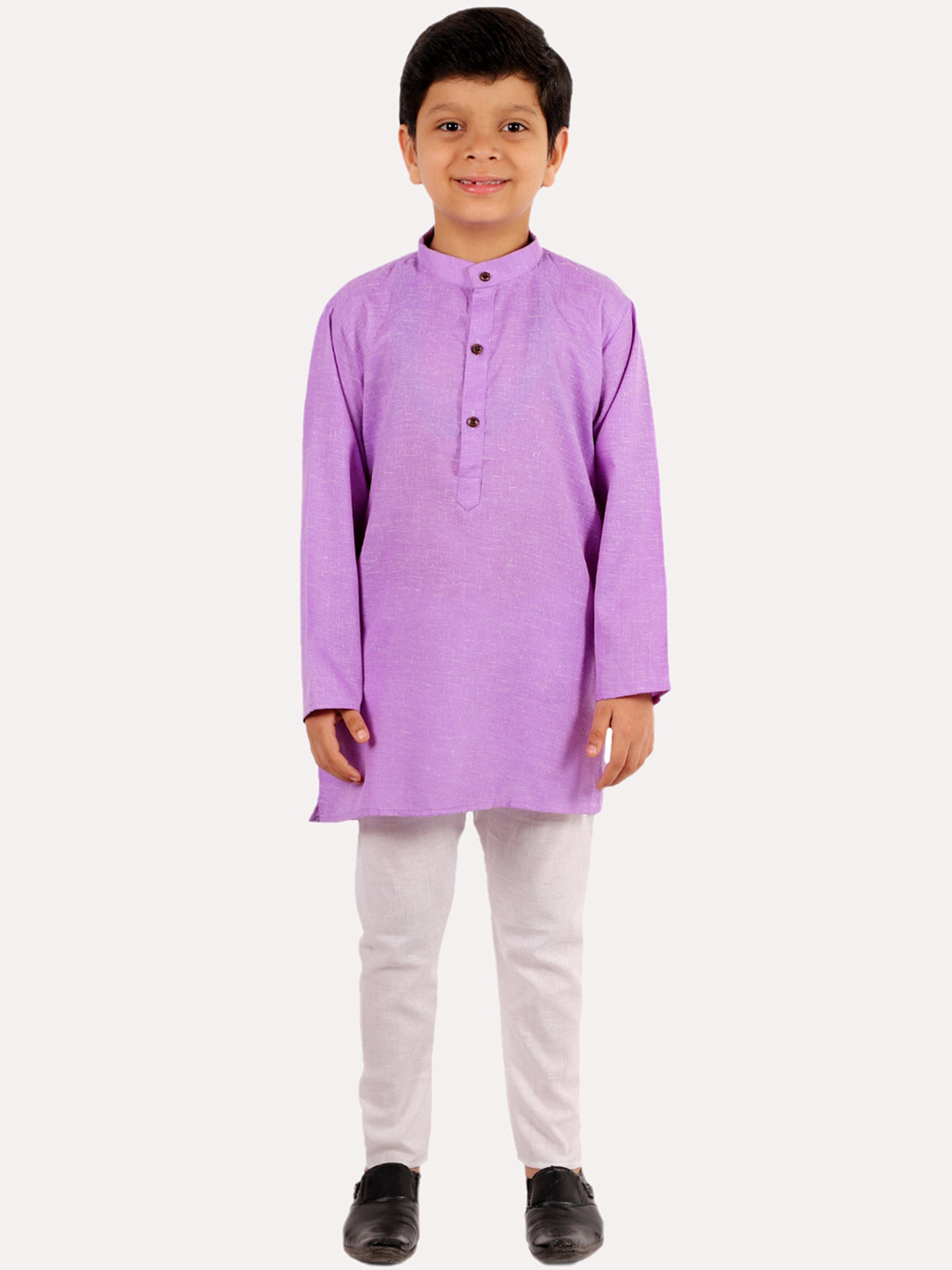 Superminis Boys Purple Regular Pure Cotton Kurta with Pyjamas
