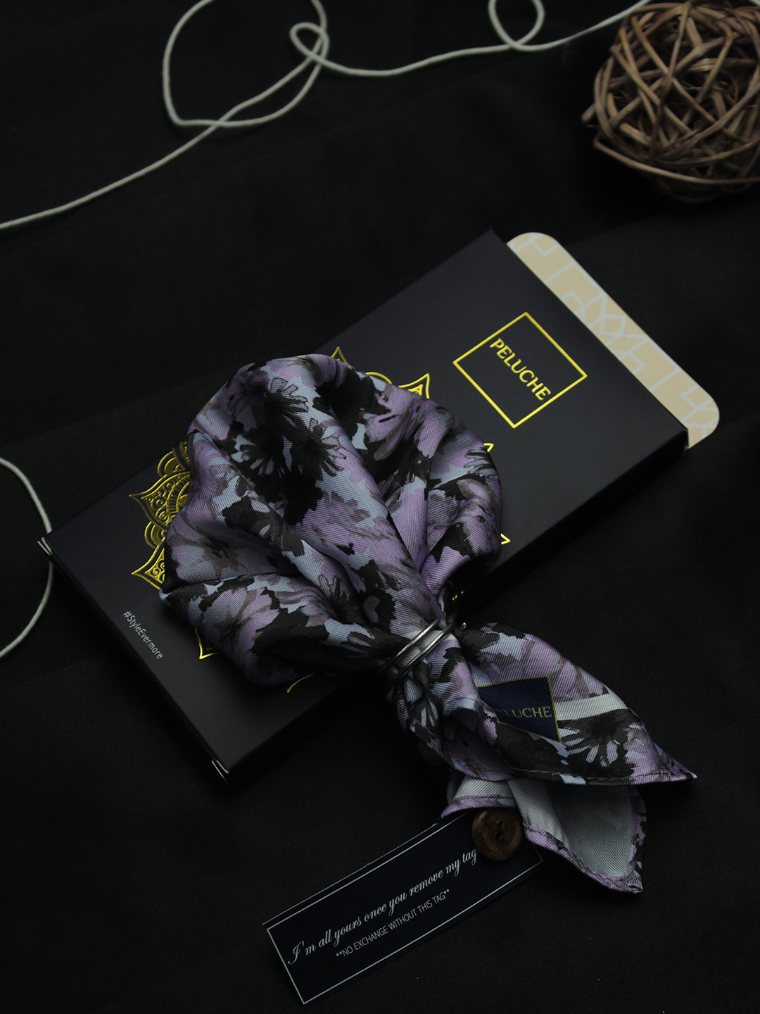 PELUCHE Men Multicoloured Pretty Floral Design Pocket Square For Men