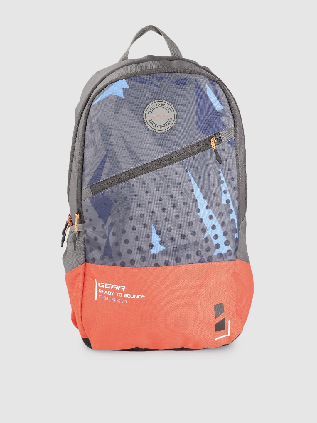 Gear Unisex Grey   Orange Geometric Print 16 Inch Laptop Backpack
