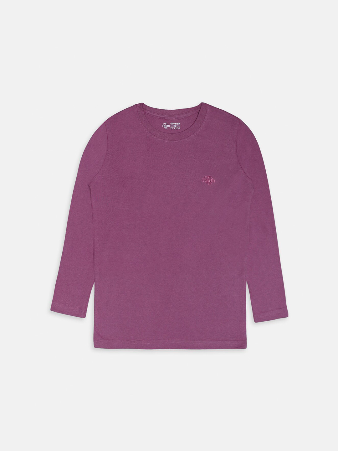 CHIMPRALA Boys Purple Cotton Solid Antimicrobial T-shirt