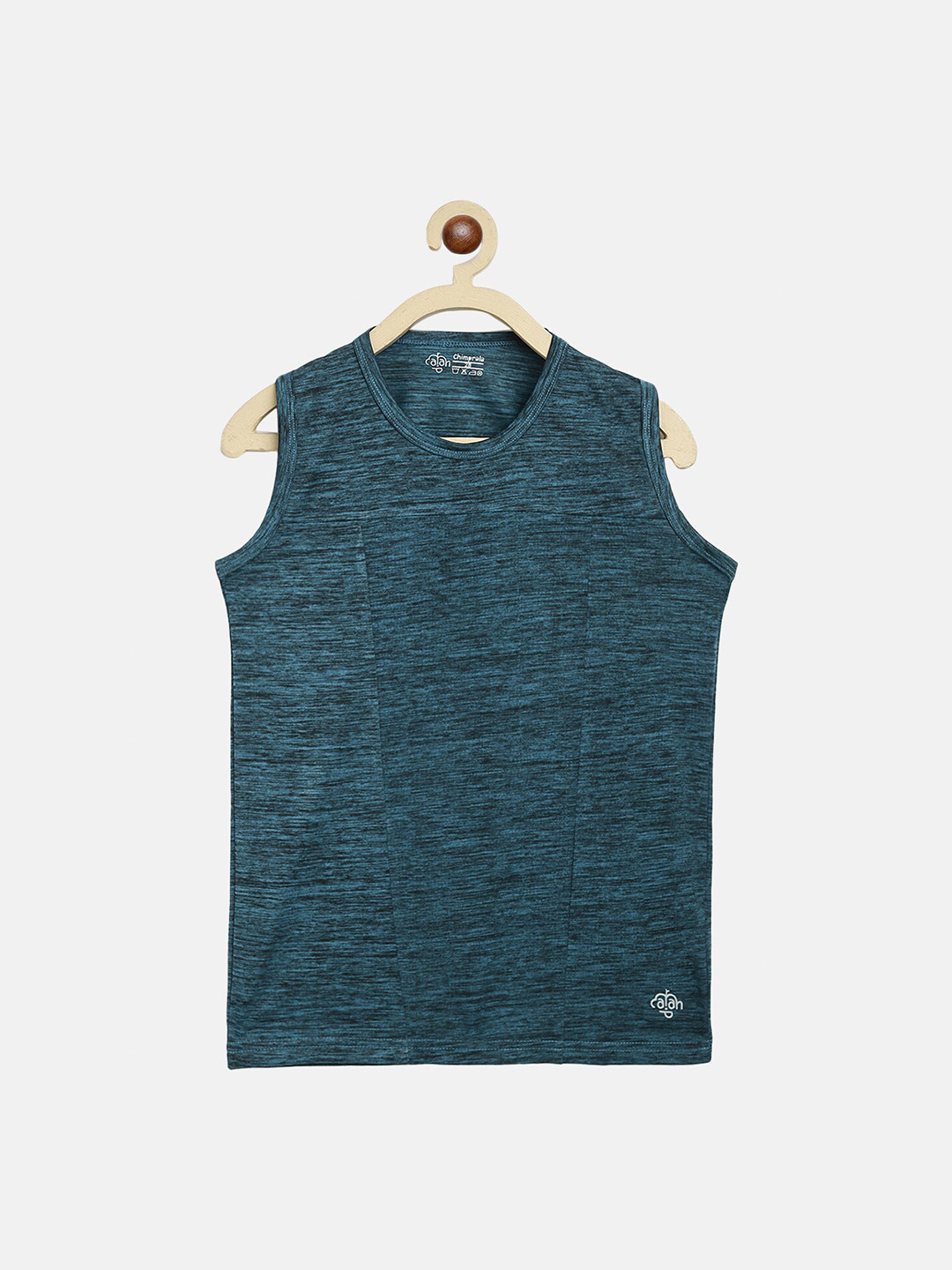 CHIMPRALA Boys Teal Green Grindle Effect Antimicrobial Cricket T-shirt