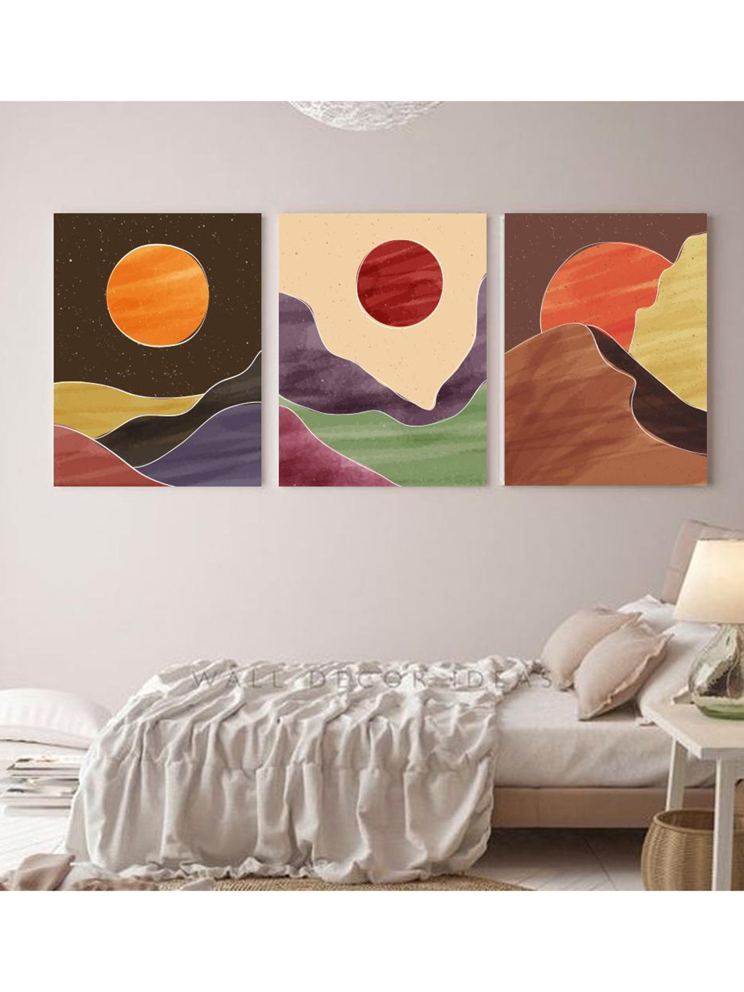 THE ARTMENT Canvas 3 Piece Wall Rectangle Paintings Wall Art - 12 x 18 In