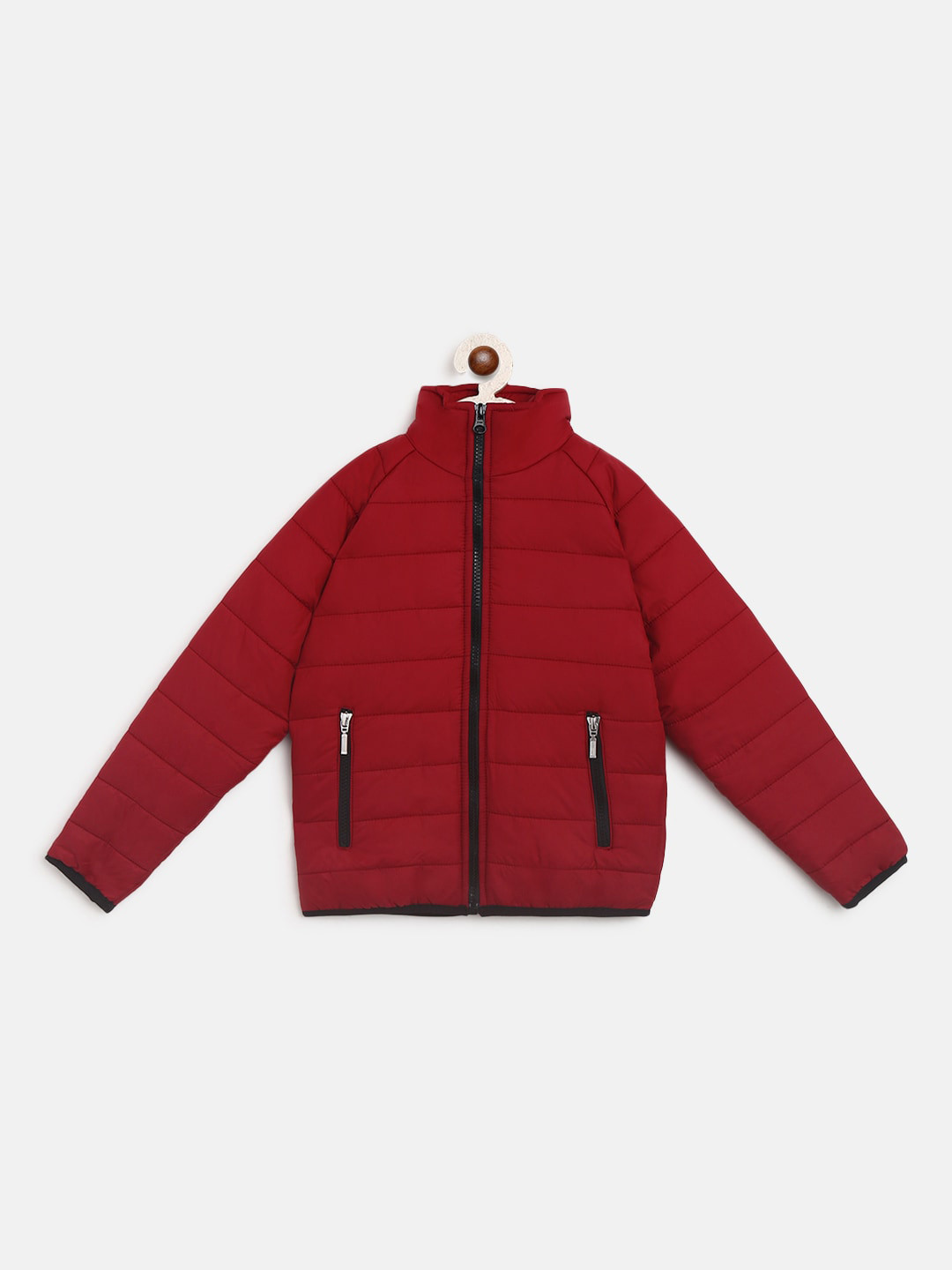 Instafab Boys Maroon Windcheater Outdoor Padded Jacket