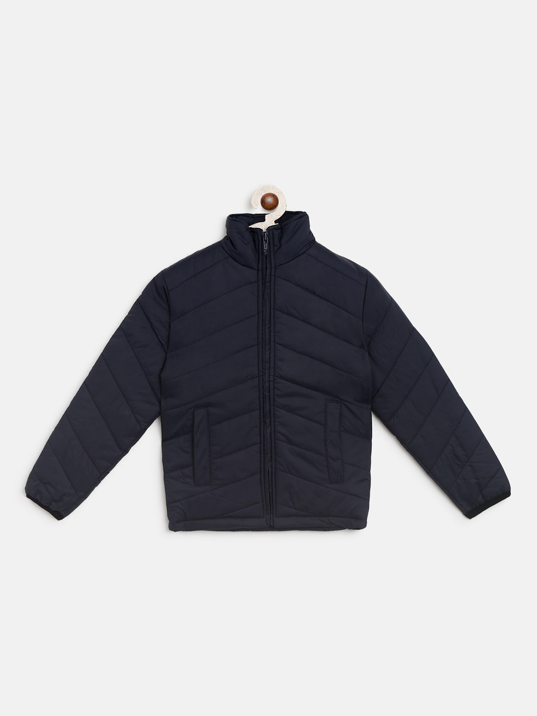 Instafab Boys Navy Blue Windcheater Outdoor Padded Jacket